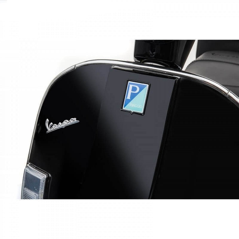Moto Elettrica per Bambini Vespa PX Piaggio 12v con Rotelle Baule e Parabrezza