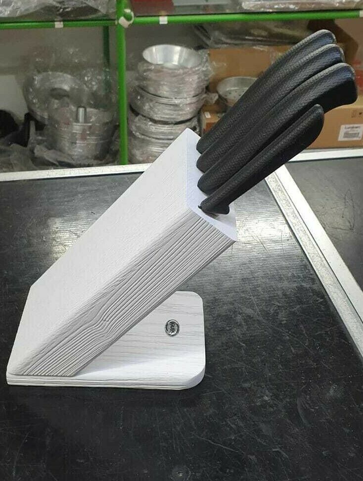 Ceppo Coltelli Obliquo 4 Pezzi Sanelli Skin, Made in Italy Taglienti
