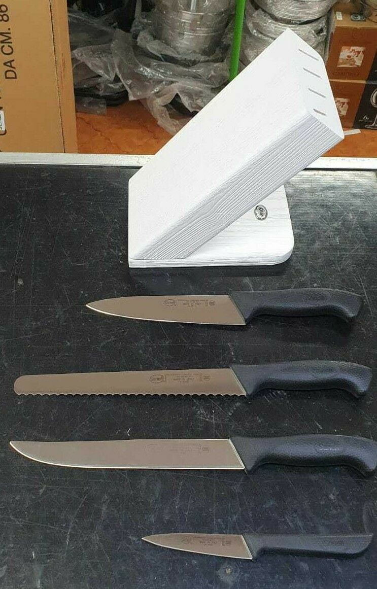 Ceppo Coltelli Obliquo 4 Pezzi Sanelli Skin, Made in Italy Taglienti