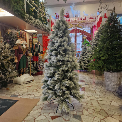 Aprica Slim Innevato Albero di Natale PVC Varie Dimensioni Alta Qualità 180 / 210 / 240 CM Altezza