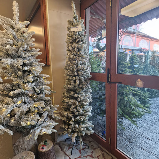 Super Campione Slim Innevato Albero di Natale PVC 180 / 210 / 240 cm Altezza