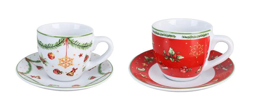 Servizio Piatti Natalizio Joy 18 Pezzi per 6 Persone – Villa Altachiara – Collezione Natalizia in New Bone China