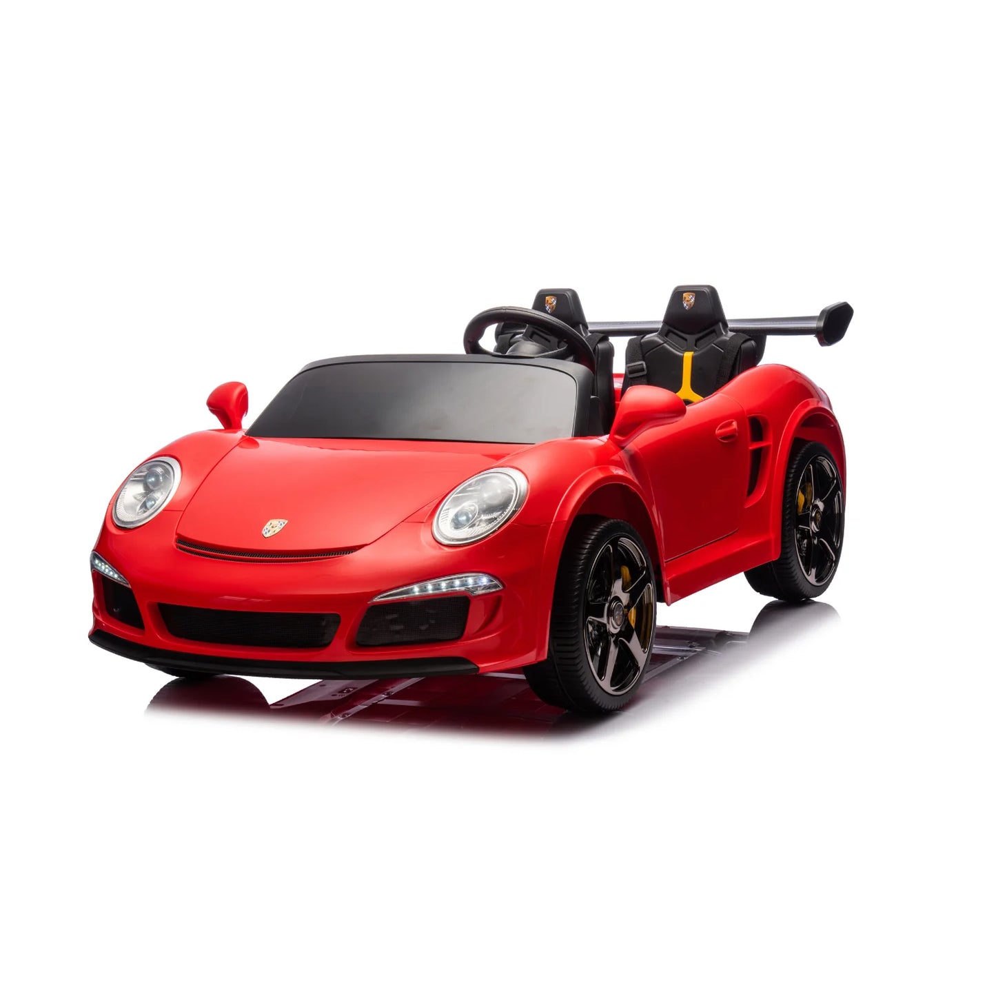 RUF BIG Porsche Macchina Elettrica per Bambini 24V 2 Posti con Telecomando, Display MP4, Sedile in Pelle