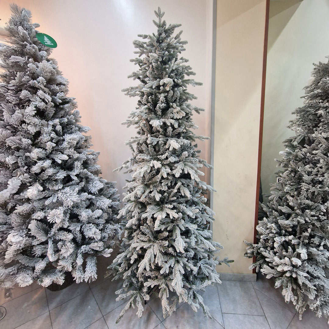 Grinch Slim Snowy Christmas Tree PVC + HIGH QUALITY SILICONE (50%-50%) Various Sizes 180 / 210 / 240 CM Height