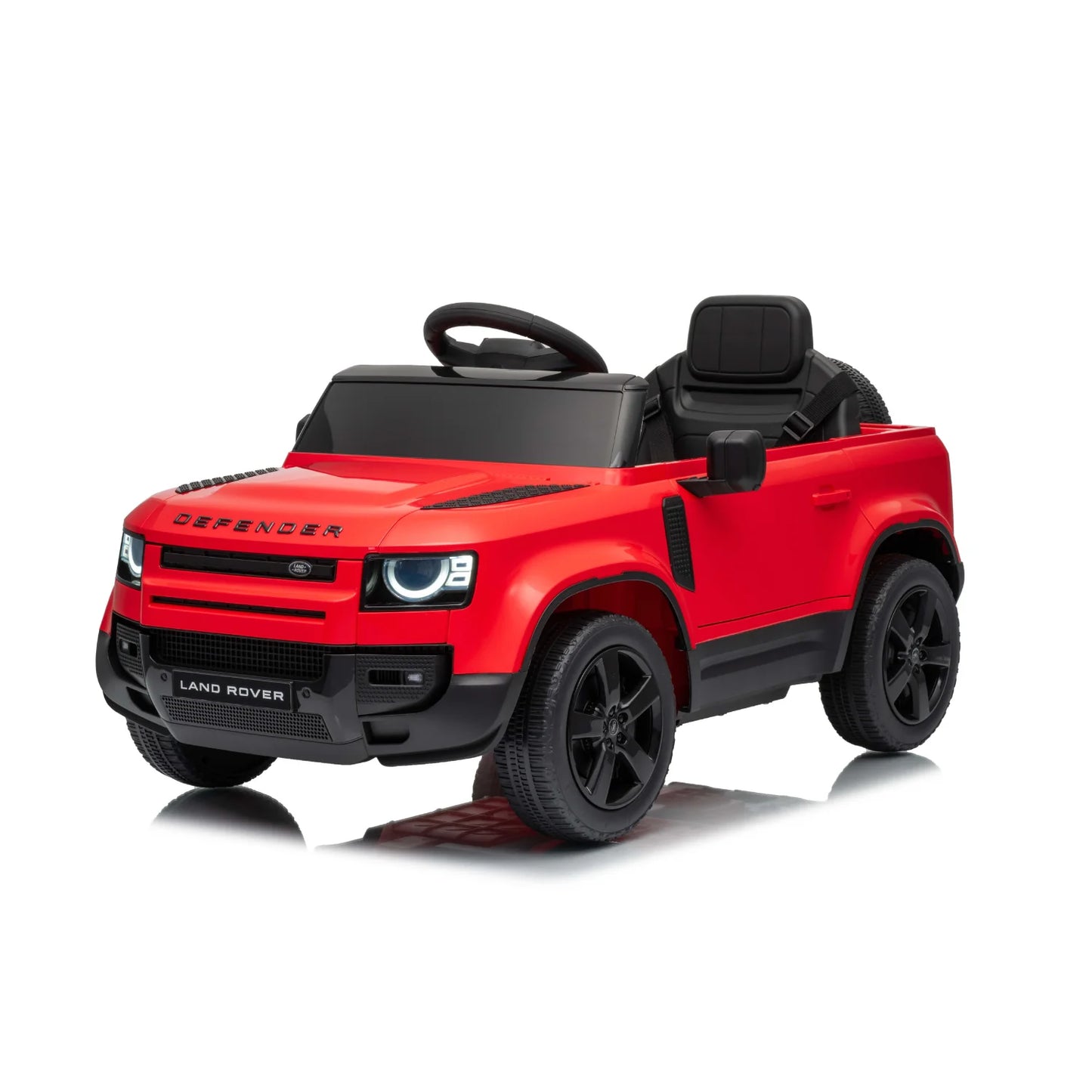 Land Rover Defender Small Auto Elettrica per Bambini 12V con Telecomando Parentale – Sedile in Pelle, Luci LED, Porte Apribili e Sospensioni