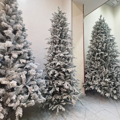 Grinch Slim Snowy Christmas Tree PVC + HIGH QUALITY SILICONE (50%-50%) Various Sizes 180 / 210 / 240 CM Height