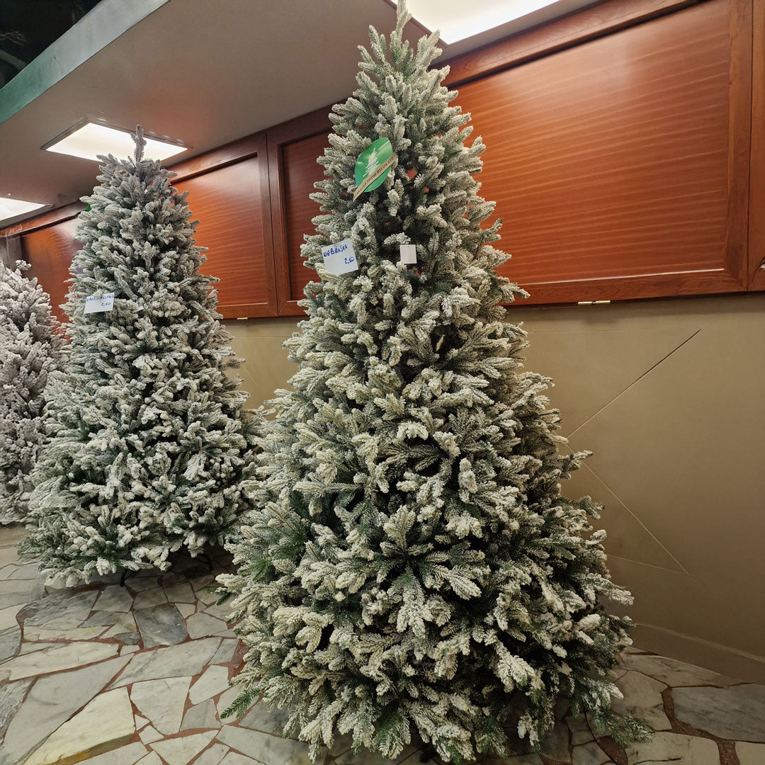 Nebraska Snow Covered Christmas Tree Various Sizes SILICONE + PVC 80%+20% HIGH QUALITY, 210 / 240 CM Height