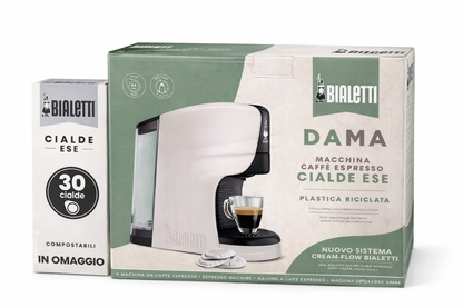 NUOVA Bialetti Dama Cream-Flow 20 BAR – Macchina Espresso a Cialde ESE 100% Compostabili +KIT 30CIALDE BIALETTI OMAGGIO