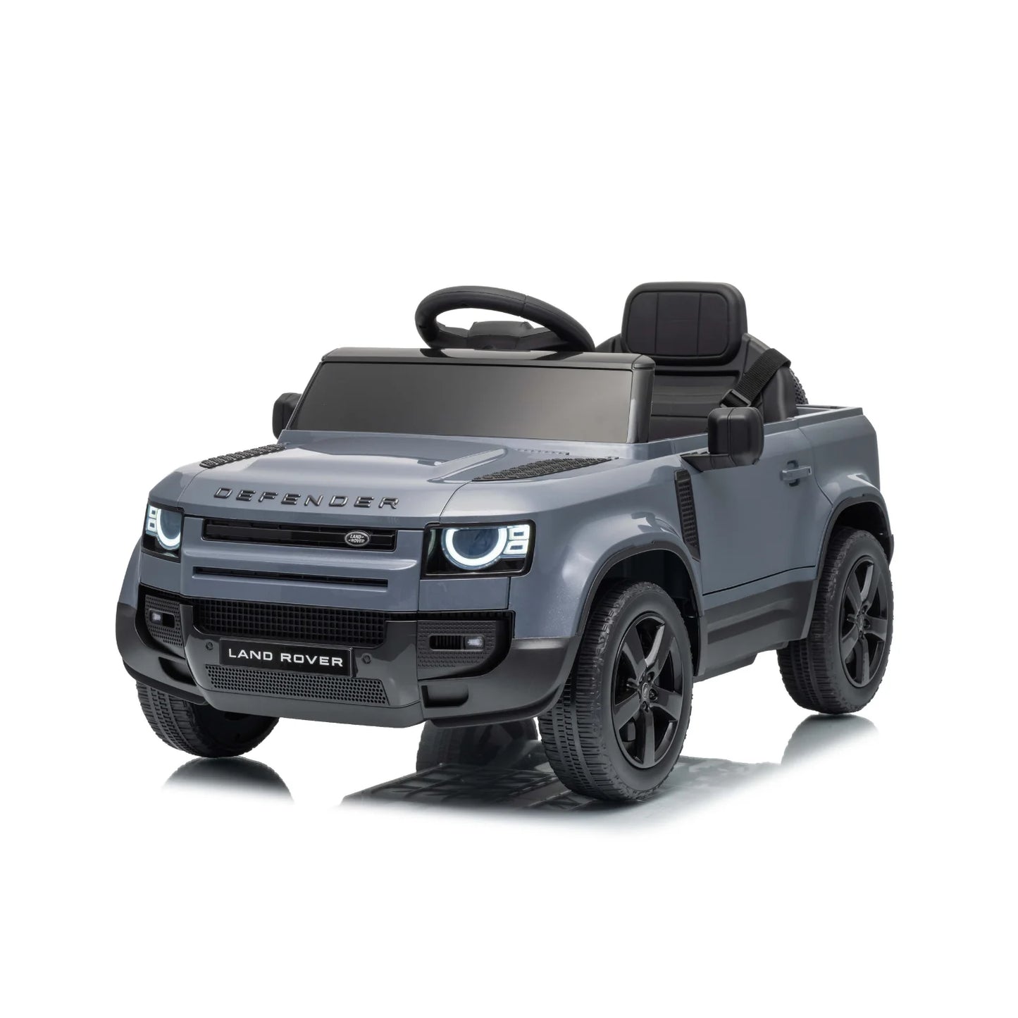 Land Rover Defender Small Auto Elettrica per Bambini 12V con Telecomando Parentale – Sedile in Pelle, Luci LED, Porte Apribili e Sospensioni