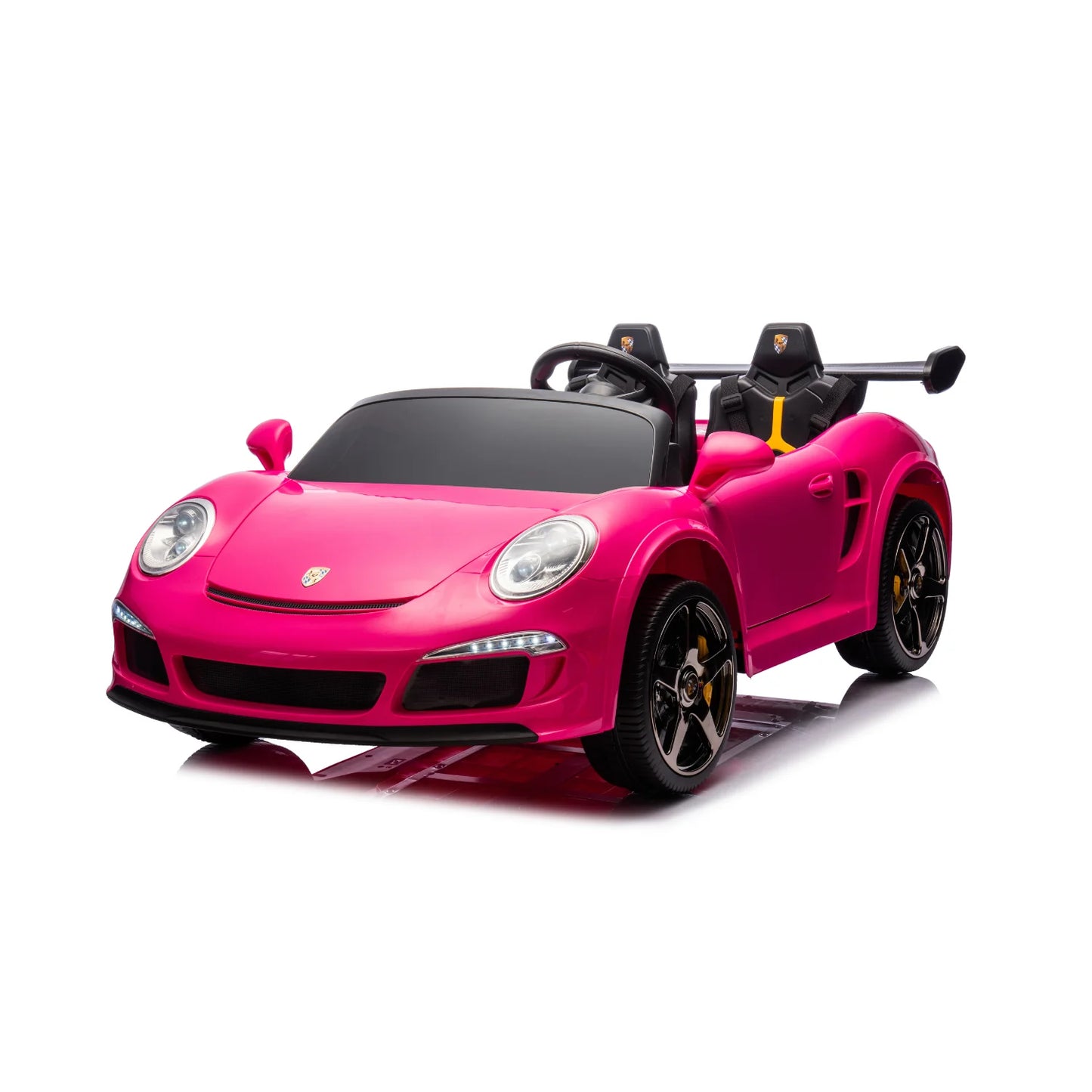 RUF BIG Porsche Macchina Elettrica per Bambini 24V 2 Posti con Telecomando, Display MP4, Sedile in Pelle