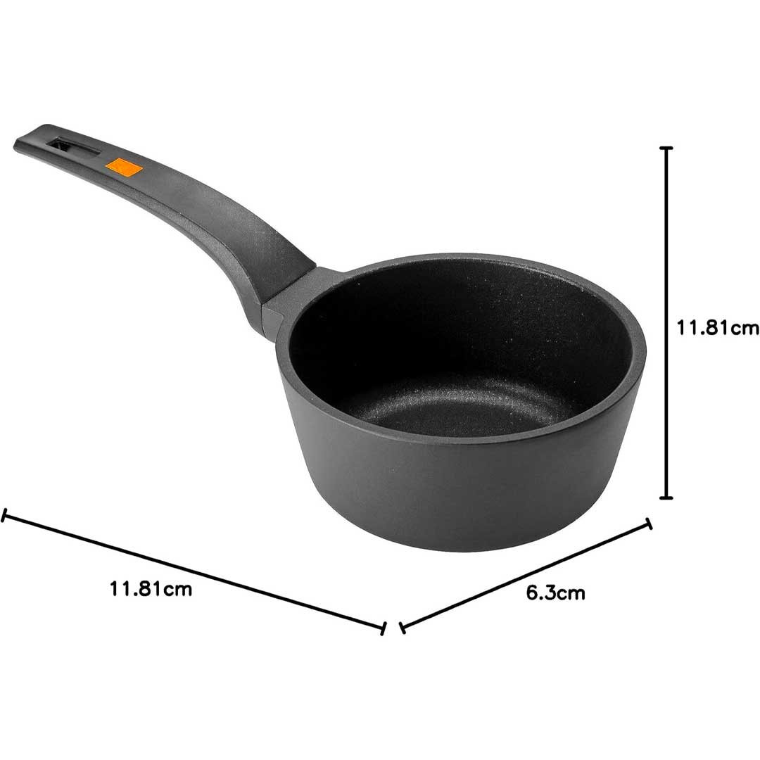 BRA Efficient Low Saucepan 1 Handle, Non-Stick, Suitable for All Types of Hobs, Including Induction, Aluminium, 16 cm 