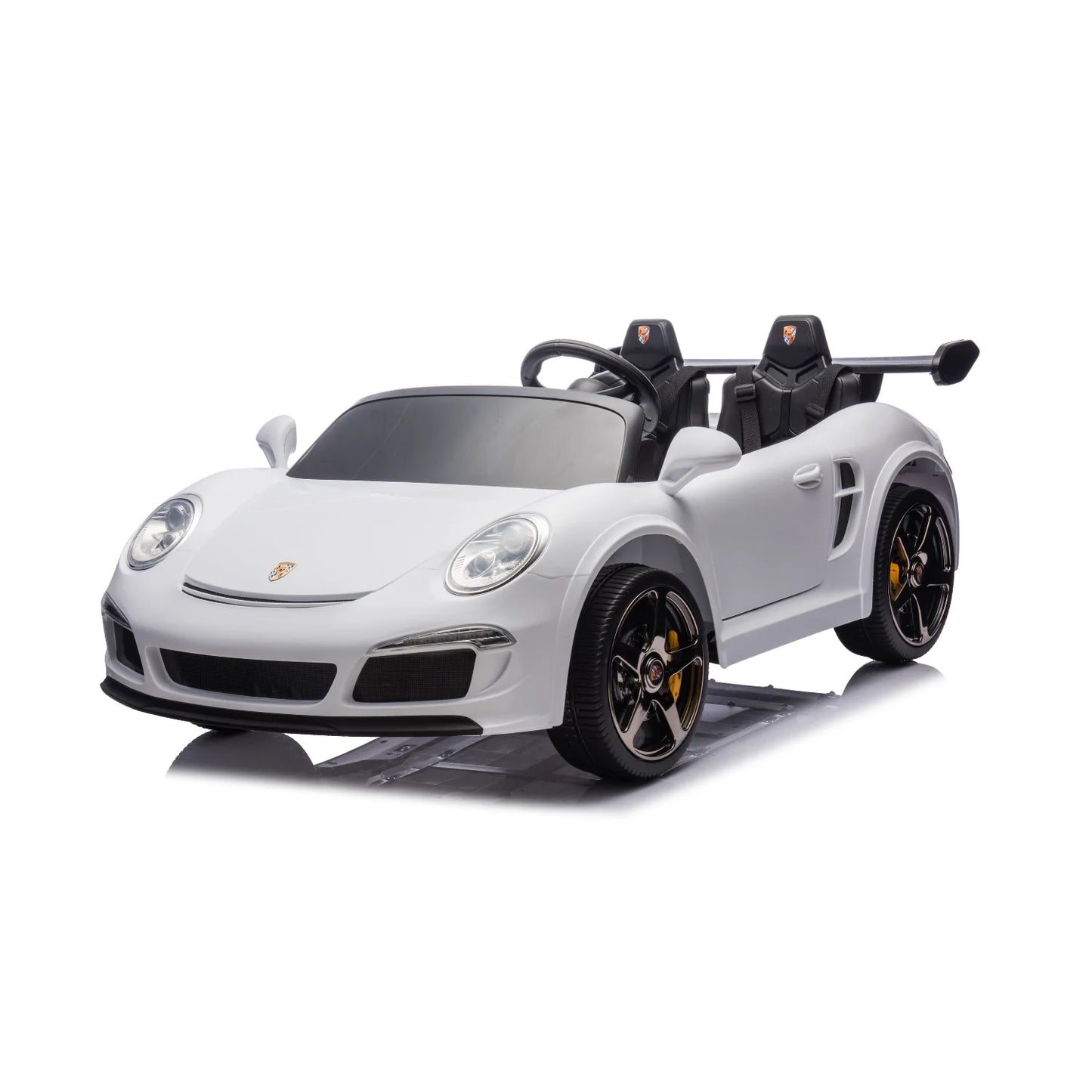 RUF BIG Porsche Macchina Elettrica per Bambini 24V 2 Posti con Telecomando, Display MP4, Sedile in Pelle