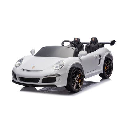 RUF BIG Porsche Macchina Elettrica per Bambini 24V 2 Posti con Telecomando, Display MP4, Sedile in Pelle