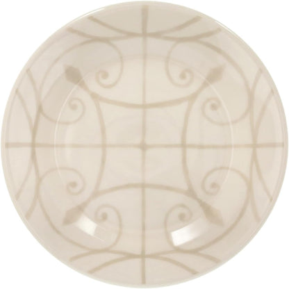 Tognana Servizio Tavola Vela Dahlia Ivory 18 Pezzi in Stoneware – Set Piatti 6 Persone Bianco Avorio con 2 Disegni Geometrici Coordinati