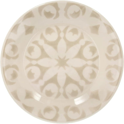 Tognana Servizio Tavola Vela Dahlia Ivory 18 Pezzi in Stoneware – Set Piatti 6 Persone Bianco Avorio con 2 Disegni Geometrici Coordinati