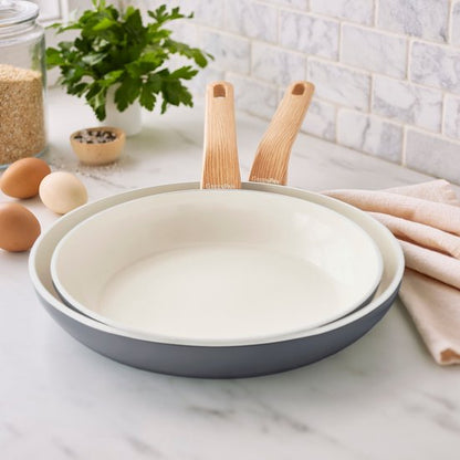 GreenPan Essence Set 2 Padelle 26 + 30 cm PFAS Free – Ceramica Antiaderente Diamond Infused per Induzione, Gas e Tutti i Piani Cottura