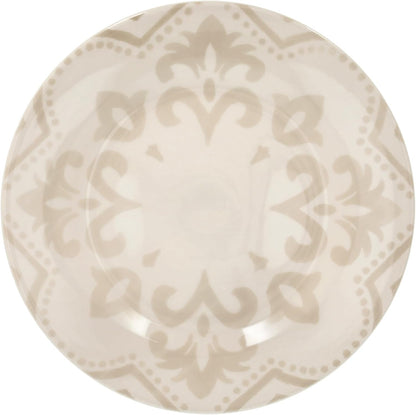 Tognana Servizio Tavola Vela Dahlia Ivory 18 Pezzi in Stoneware – Set Piatti 6 Persone Bianco Avorio con 2 Disegni Geometrici Coordinati