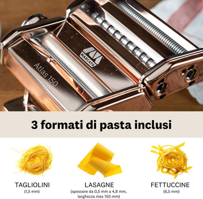 Marcato Macchina per la Pasta Atlas+ – Linea Premium 4 TIPI DI PASTA