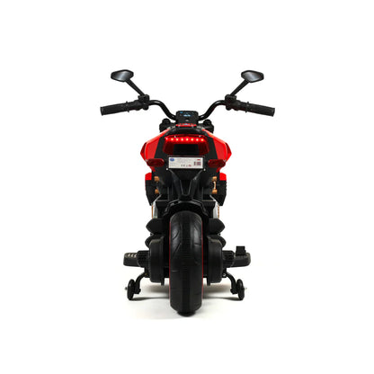 Moto da Corsa Elettrica “RacerX 12V” per Bambini – Luci LED, Suoni e Sedile in Pelle
