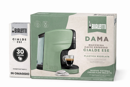 NUOVA Bialetti Dama Cream-Flow 20 BAR – Macchina Espresso a Cialde ESE 100% Compostabili +KIT 30CIALDE BIALETTI OMAGGIO