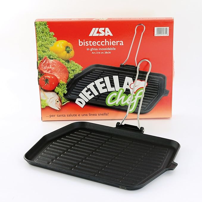 Dietella Ilsa Cast Iron Grill Pan Made in Italy Various Sizes