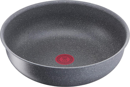 Lagostina Ingenio Mineral Green Induction Wok 28 cm, Non-Stick Aluminum, Stone Effect