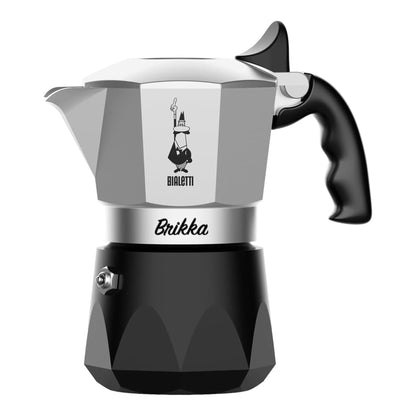Bialetti Brikka 2 TAZZE– Caffettiera Speciale per Caffè Espresso con Crema, Tecnologia con Membrana in Silicone e Manico Antiscottatura