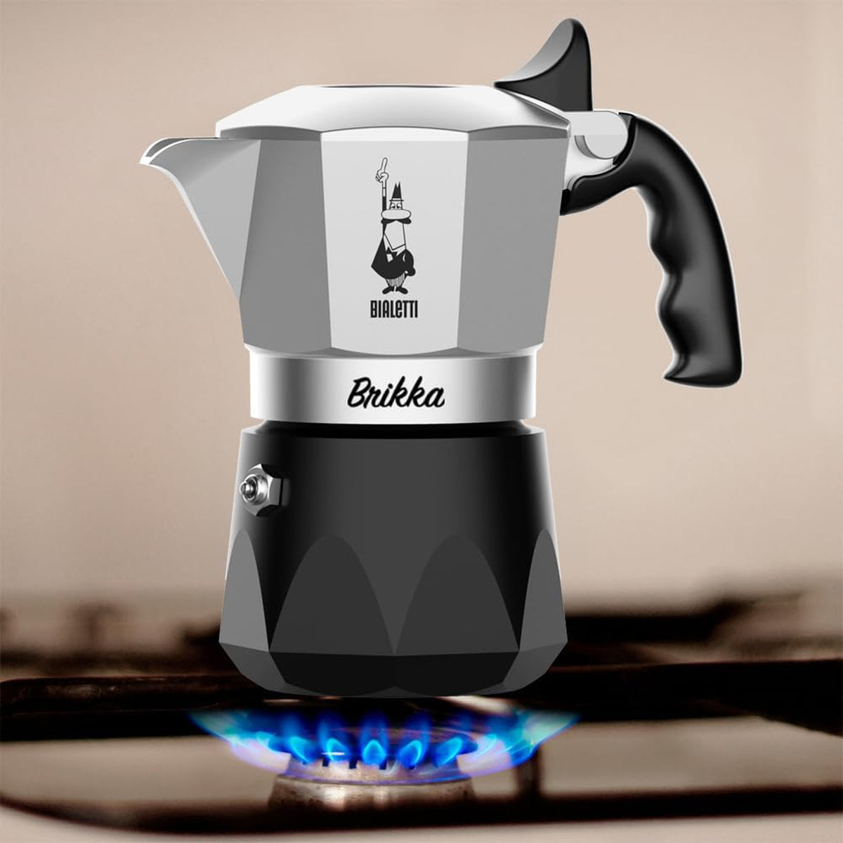 Bialetti Brikka 2 TAZZE– Caffettiera Speciale per Caffè Espresso con Crema, Tecnologia con Membrana in Silicone e Manico Antiscottatura