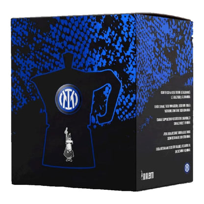 Bialetti Moka Express Inter 3 Tazze – Caffettiera Originale FC Internazionale Milano Nerazzurra in Alluminio con Design Biscione – Edizione Speciale da Collezione, Idea Regalo Tifosi Inter