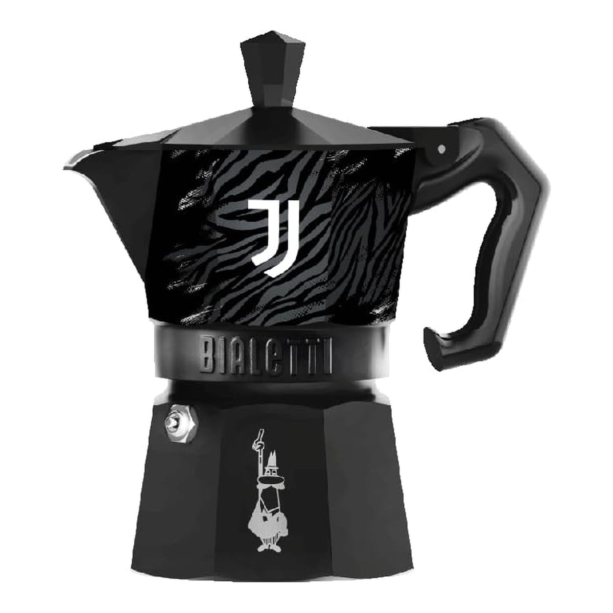 Bialetti Moka Express Juventus 3 Tazze – Caffettiera Originale Juventus FC Bianconera in Alluminio con Design Zebrato – Edizione Speciale da Collezione, Idea Regalo Tifosi Juve