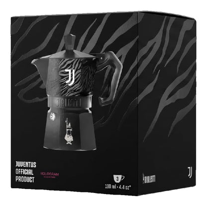 Bialetti Moka Express Juventus 3 Tazze – Caffettiera Originale Juventus FC Bianconera in Alluminio con Design Zebrato – Edizione Speciale da Collezione, Idea Regalo Tifosi Juve