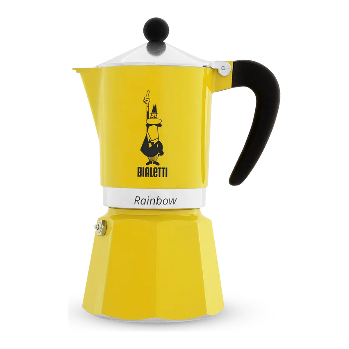Bialetti Rainbow – Caffettiera Moka Colorata in Alluminio, Disponibile in Verde, Celeste e Giallo, da 1 o 3 Tazze