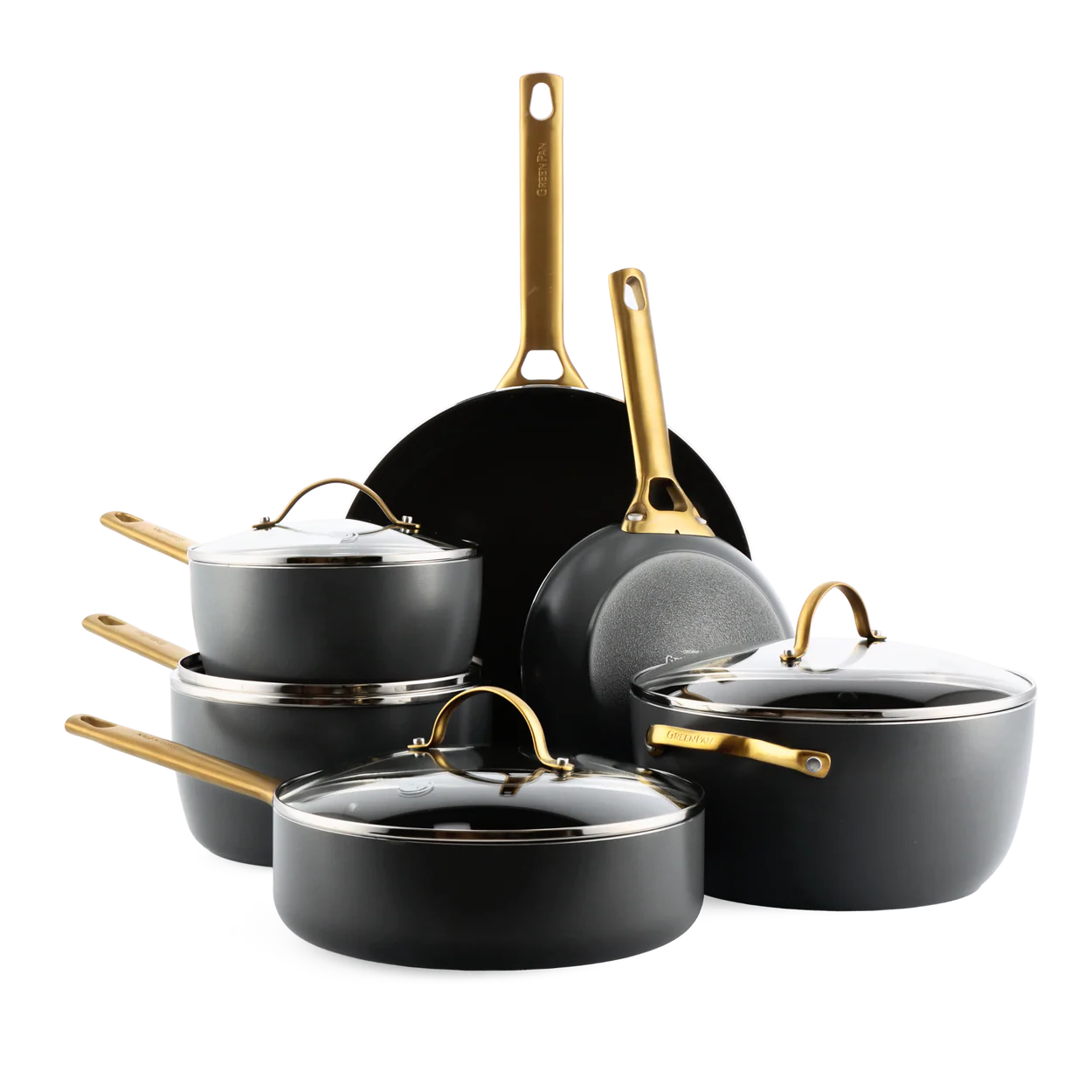 GreenPan Padova Set Pentole Antiaderenti Ceramica 10 Pezzi anche Induzione Thermolon™ Senza PFAS  PFOA