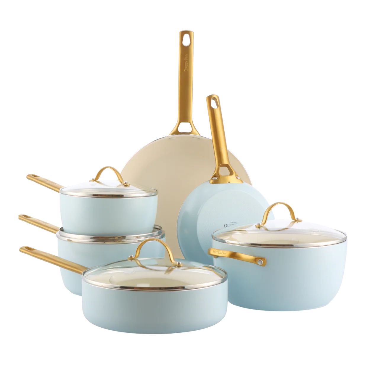 GreenPan Padova Set Pentole Antiaderenti Ceramica 10 Pezzi anche Induzione Thermolon™ Senza PFAS  PFOA