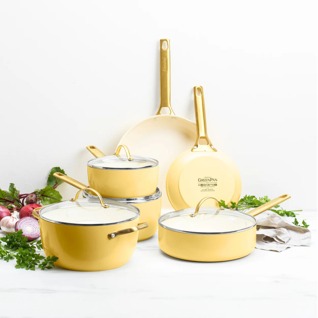 GreenPan Padova Set Pentole Antiaderenti Ceramica 10 Pezzi anche Induzione Thermolon™ Senza PFAS  PFOA
