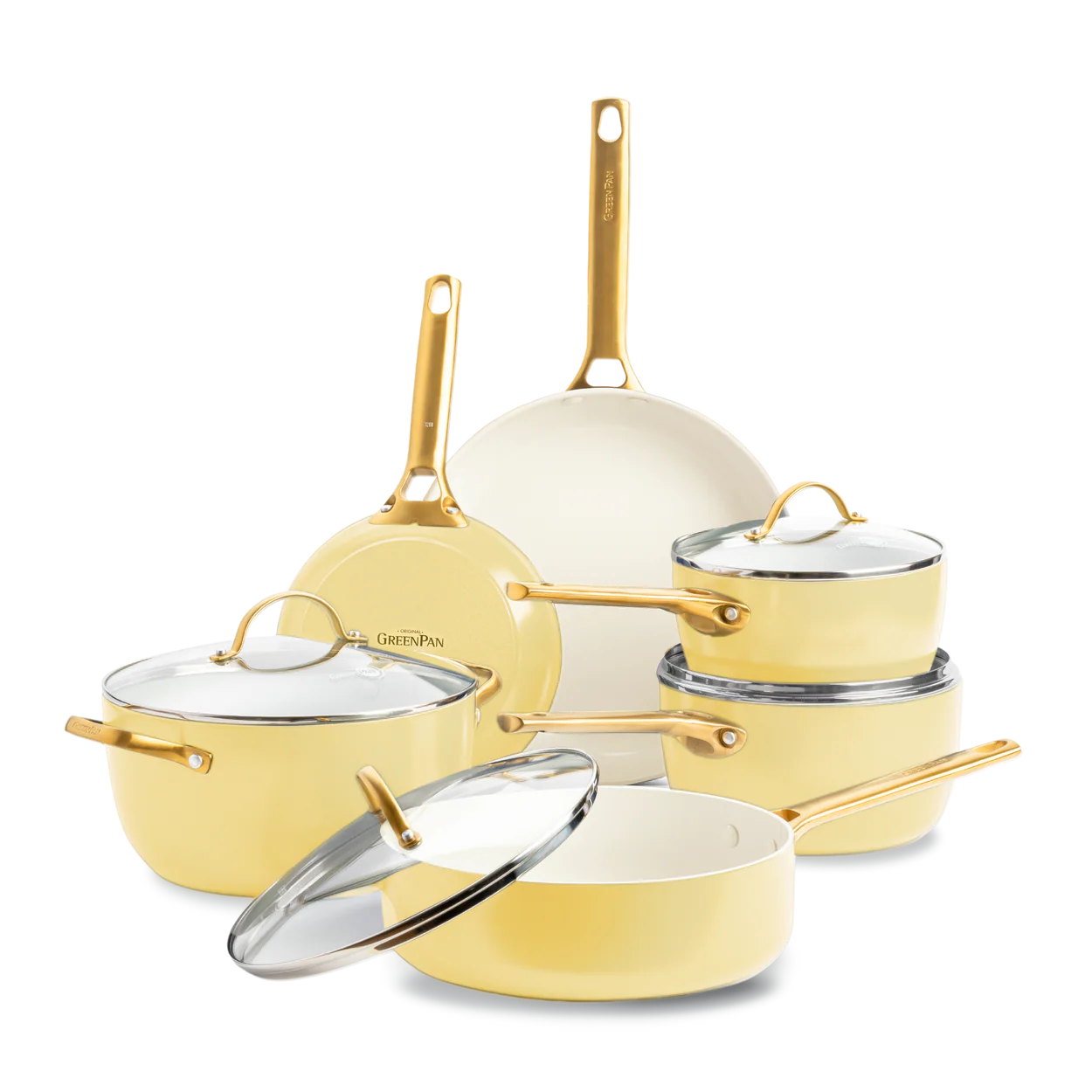 GreenPan Padova Set Pentole Antiaderenti Ceramica 10 Pezzi anche Induzione Thermolon™ Senza PFAS  PFOA