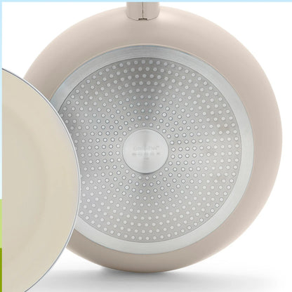 GreenPan Rio Essence Set Pentole 10 Pezzi Antiaderente Ceramica Thermolon™ Senza PFAS Induzione con Manici Effetto Legno e Coperchi in Vetro con Bordo Siliconato
