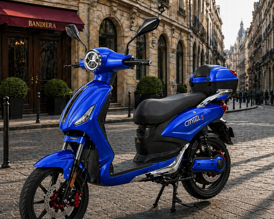 CityAll S Motorino Elettrico 1000W Blu Lucido – Scooter Elettrico 60V 20Ah Omologabile, Targabile con Bluetooth e NFC