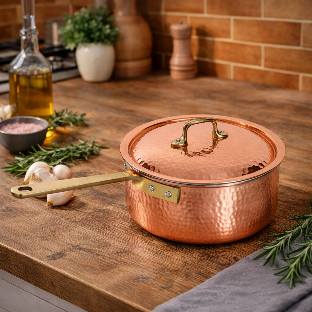 Half Casserole 1 Professional Copper Tinned Handle 