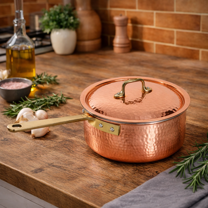 Half Casserole 1 Professional Copper Tinned Handle 