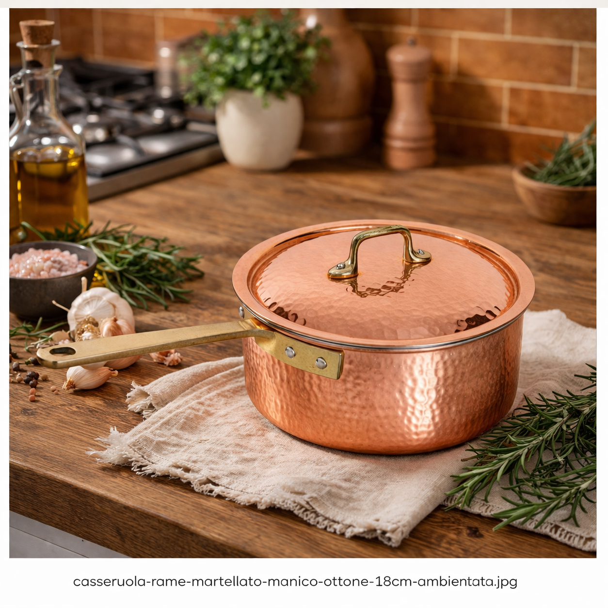 Half Casserole 1 Professional Copper Tinned Handle 