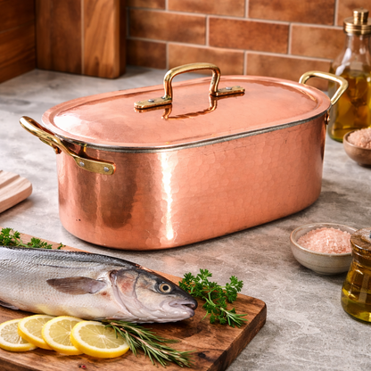 Professional Tin Plated Copper Fish Kettle