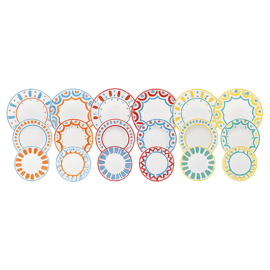 Tognana Servizio Tavola Madison Vietri 18 Pezzi in Porcellana Multicolor – Set Piatti 6 Persone Adatto Anche a Lavastoviglie e Microonde