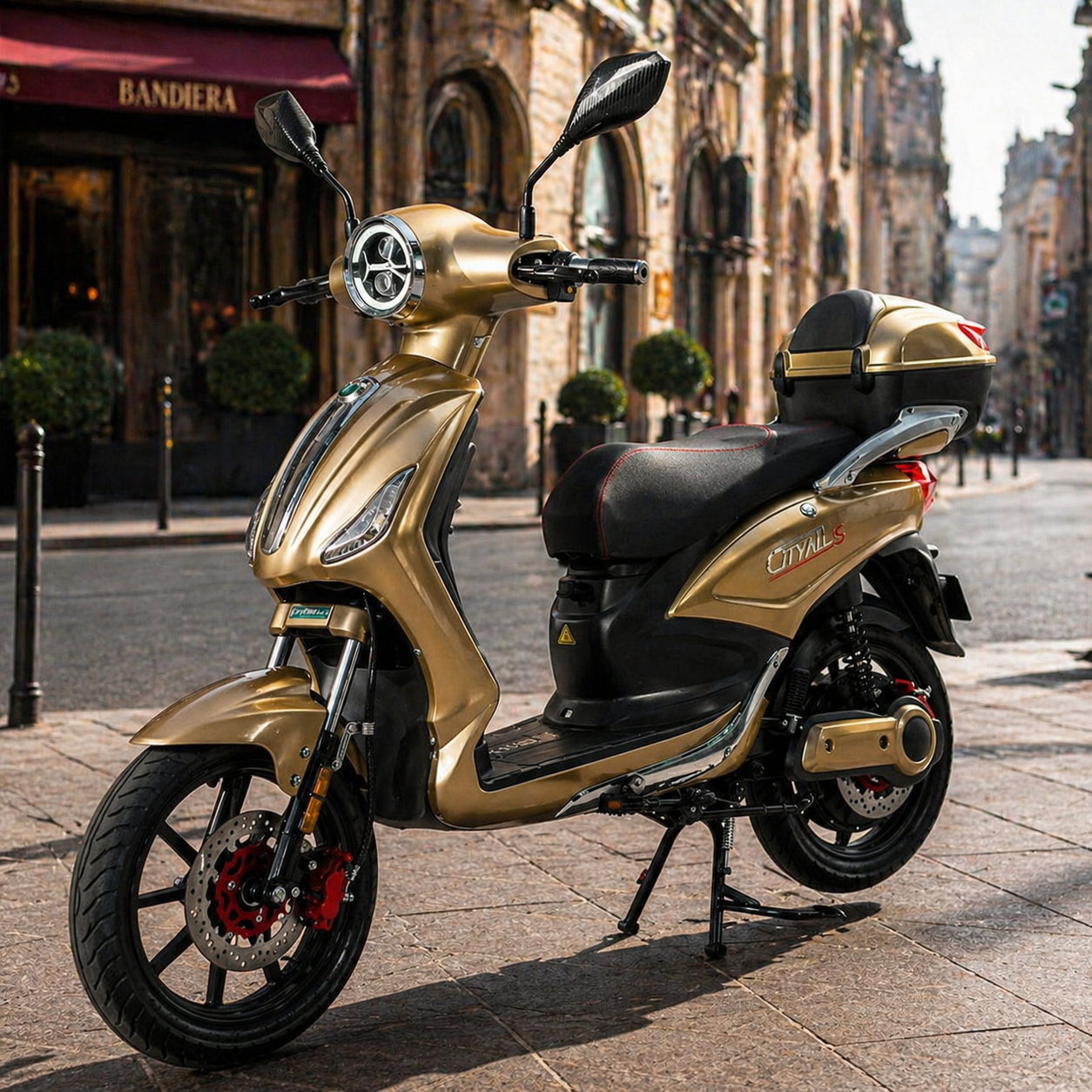 CityAll S Motorino Elettrico 1000W Gold – Scooter Elettrico 60V 20Ah Omologabile Targabile Bluetooth NFC