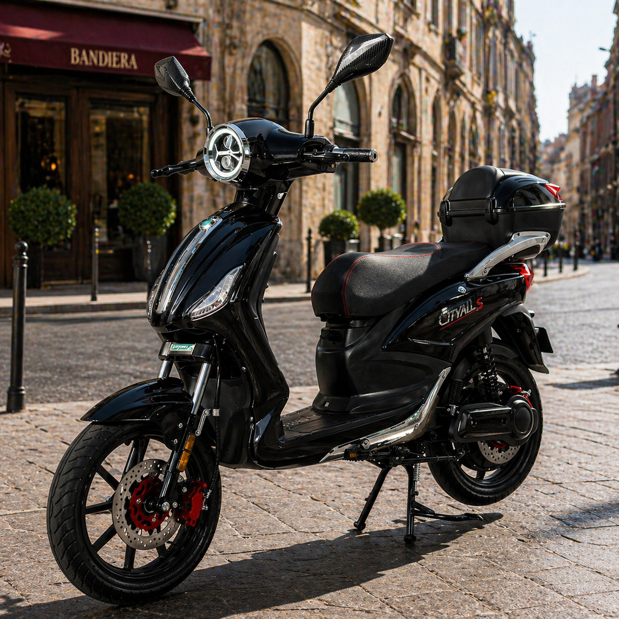 CityAll S Motorino Elettrico 1000W Nero Lucido – Scooter Elettrico 60V 20Ah Omologabile Targabile Bluetooth NFC