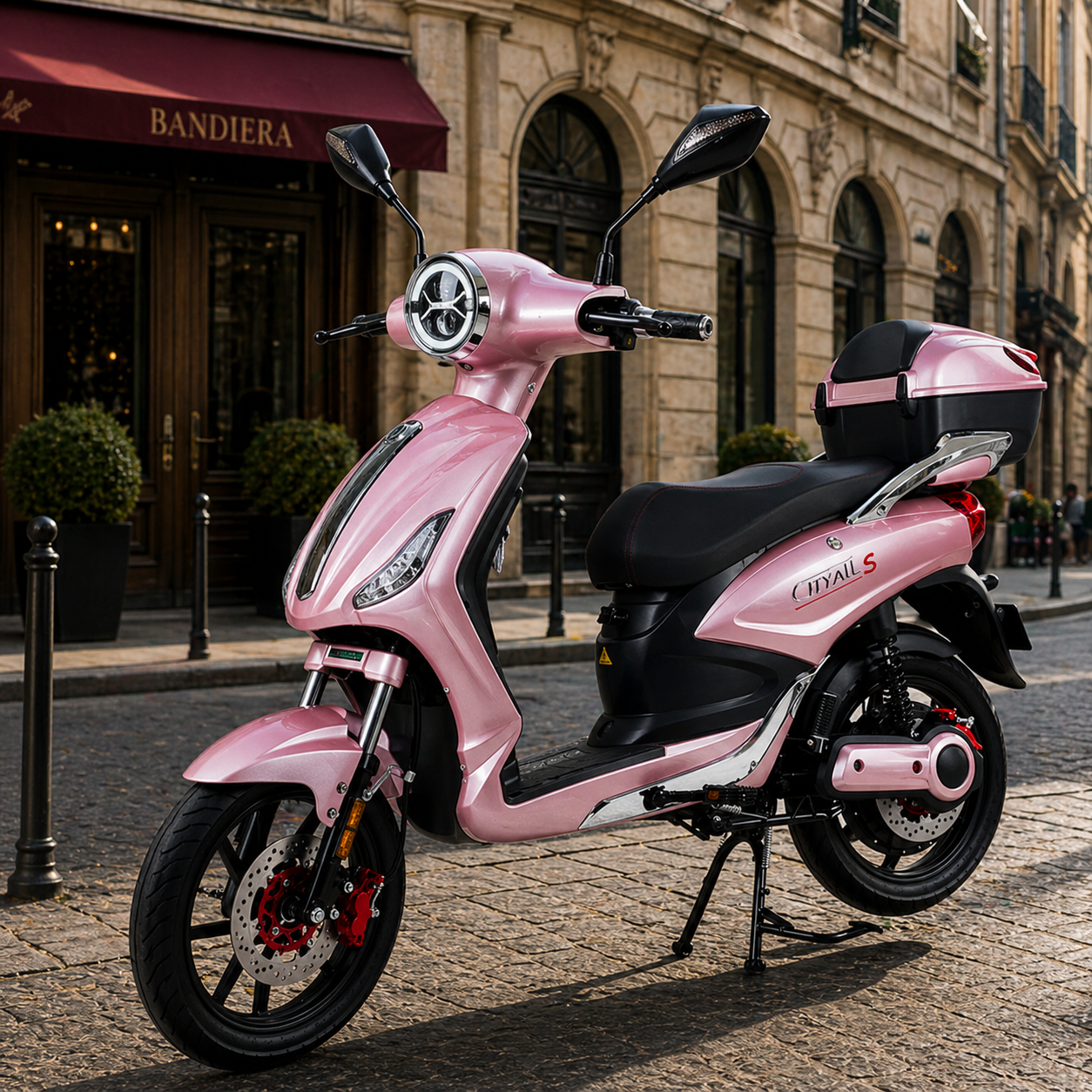 CityAll S Motorino Elettrico 1000W Rosa Lucido – Scooter Elettrico 60V 20Ah Omologabile Targabile Bluetooth NFC