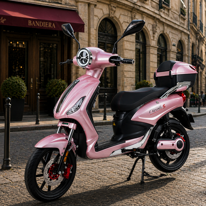 CityAll S Motorino Elettrico 1000W Rosa Lucido – Scooter Elettrico 60V 20Ah Omologabile Targabile Bluetooth NFC