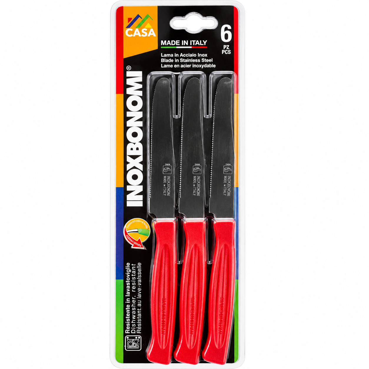 Table Knives Set 6 Pieces Inoxbonomi MADE IN ITALY Extremely Sharp