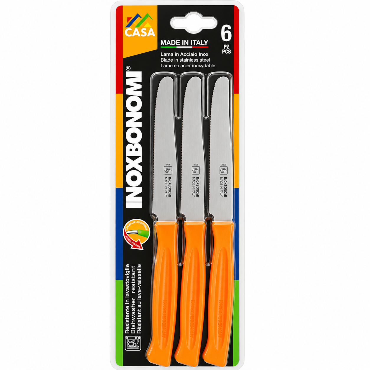 Table Knives Set 6 Pieces Inoxbonomi MADE IN ITALY Extremely Sharp