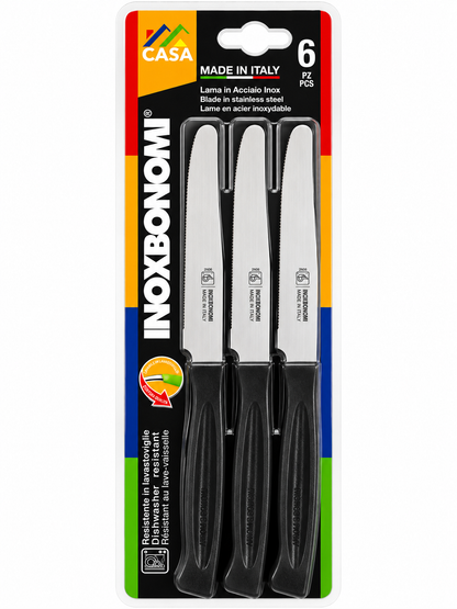 Table Knives Set 6 Pieces Inoxbonomi MADE IN ITALY Extremely Sharp